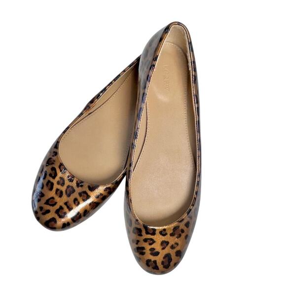 J Crew Tortoise Print Ballet Flats Women's size 9 Cottage Coquette - Picture 4 of 7